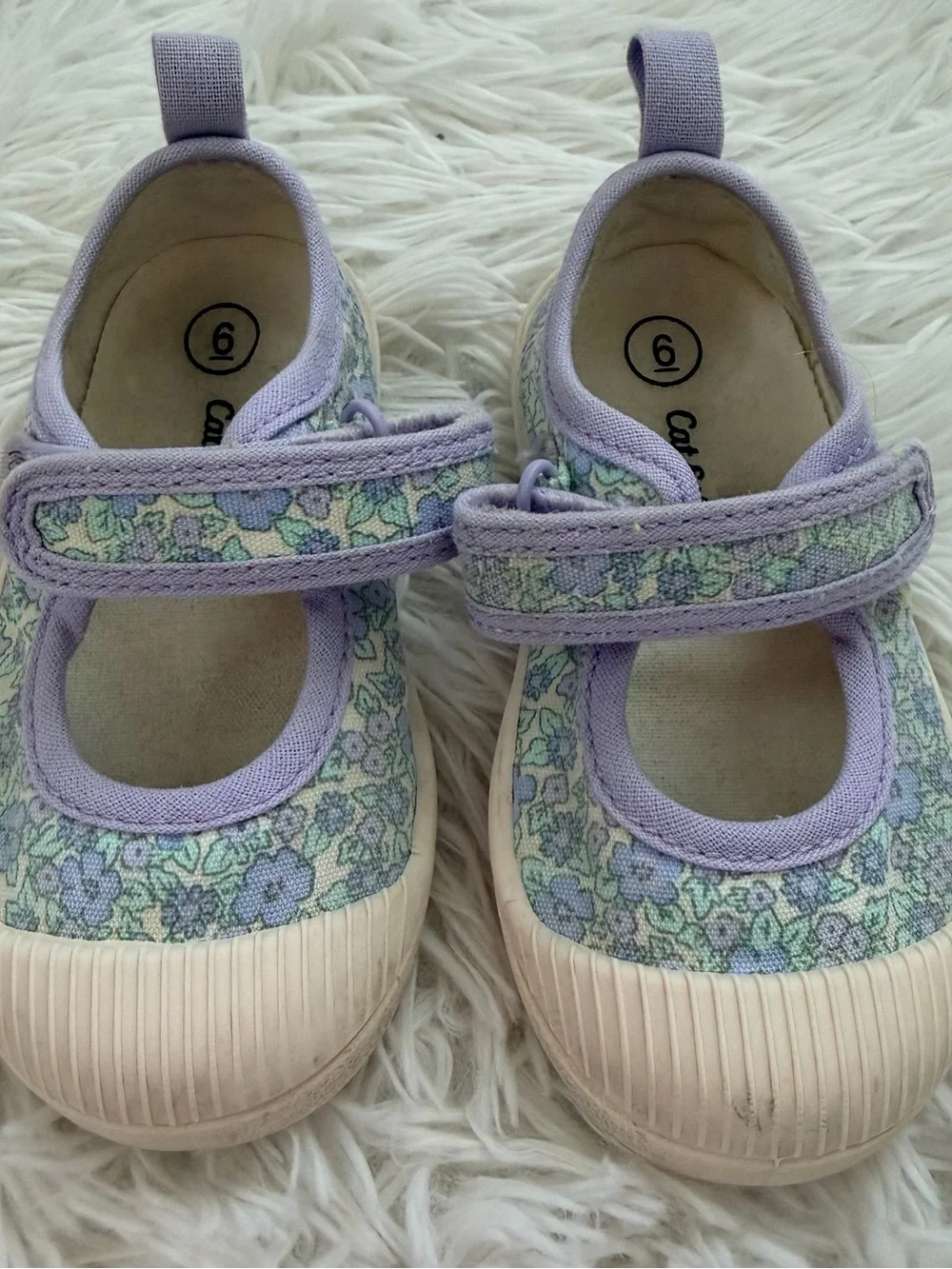 Cat & Jack Toddler Girls Size 6 Floral Shoes 2-Pair Bundle